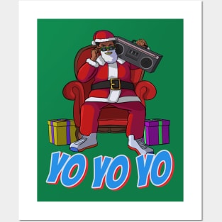 African American Santa Claus Christmas Posters and Art